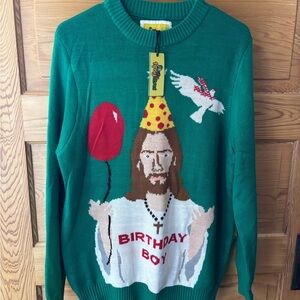 Tipsy Elves Green Birthday Boy Sweater